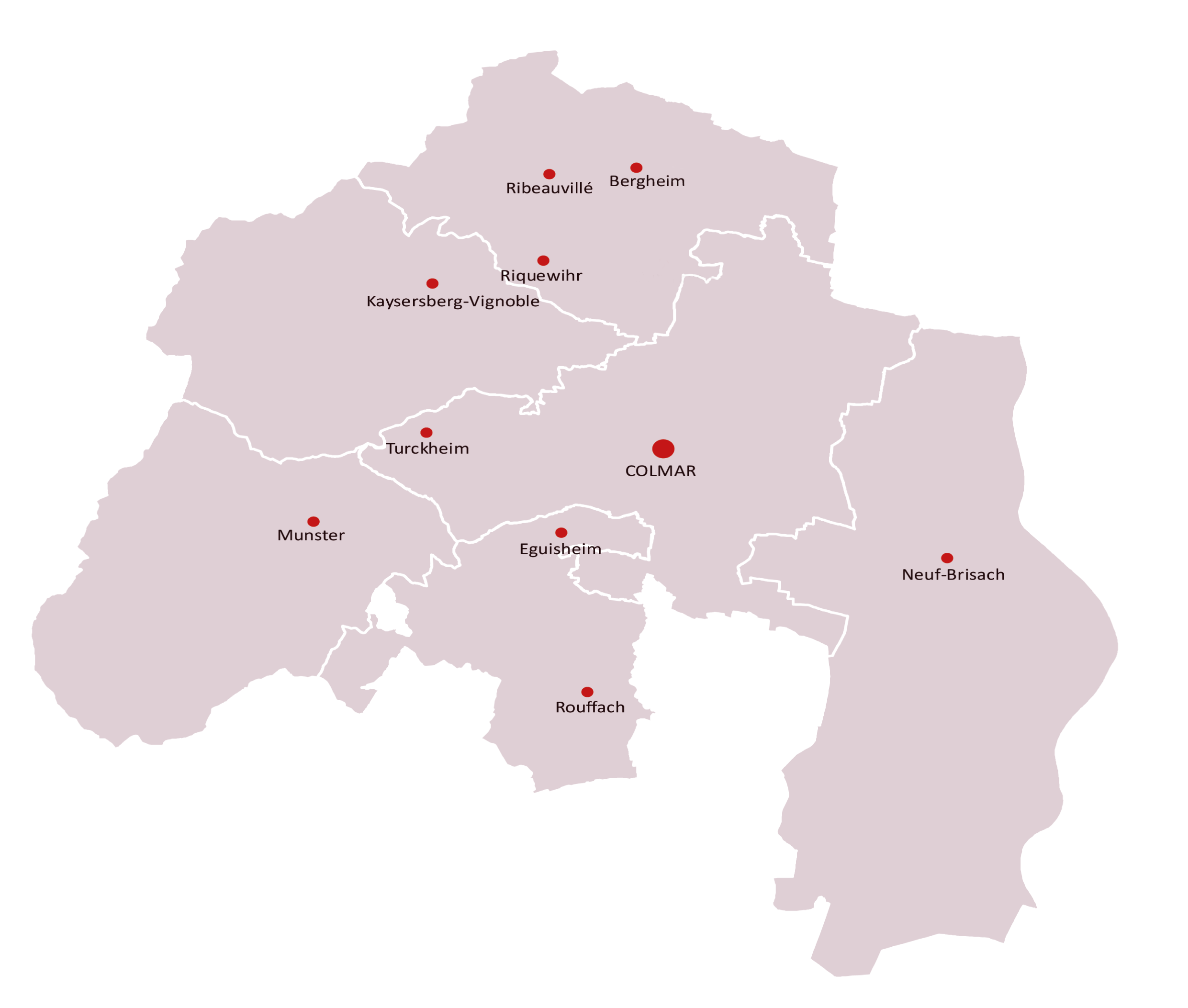 Carte du pays de Colmar